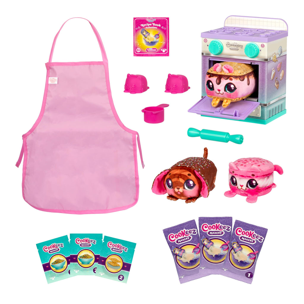 Cookeez Makery Lil' Bakez Multi Pet Playset, Makes 3 Scented Pets | Mix ingredients & mold dough to reveal surprise plush pets, reusable fun; Amazon Exclusive toy for kids