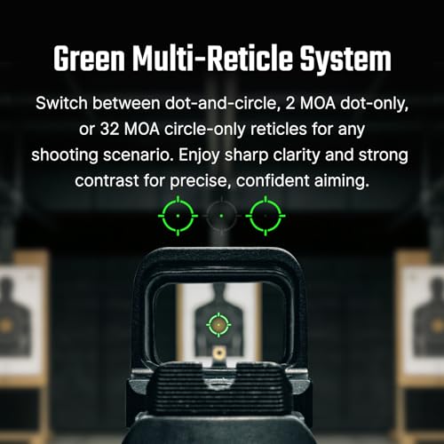 OSIGHT SE Enclosed Red/Green Dot, 2 & 32 MOA Multi-Reticle or 6 MOA Dot | RMSc Footprint, Side-Load Battery, Motion Sensor, Aspherical Lens, Compact Enclosed Design for Concealed Carry