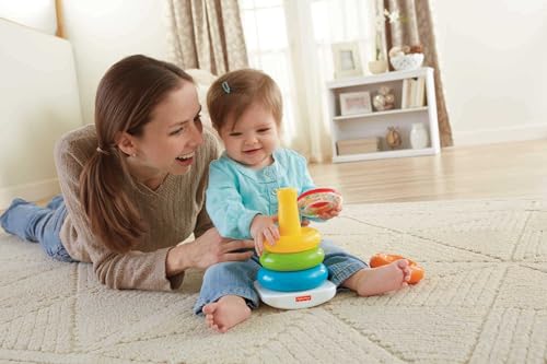 Fisher-Price Baby’s First Blocks & Rock-a-Stack Toy Set | Bucket of 10 Shapes, Ring Stacking Activity, For Infants & Toddlers Ages 6+ Months (Amazon Exclusive)