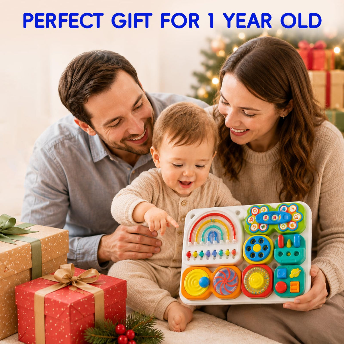 auby Busy Board 3.0 Detachable & Assemblable Toy for Toddlers 1+ | Portable Learning Activity Board with 7 Travel-Friendly Tools, Fine Motor Skills Development