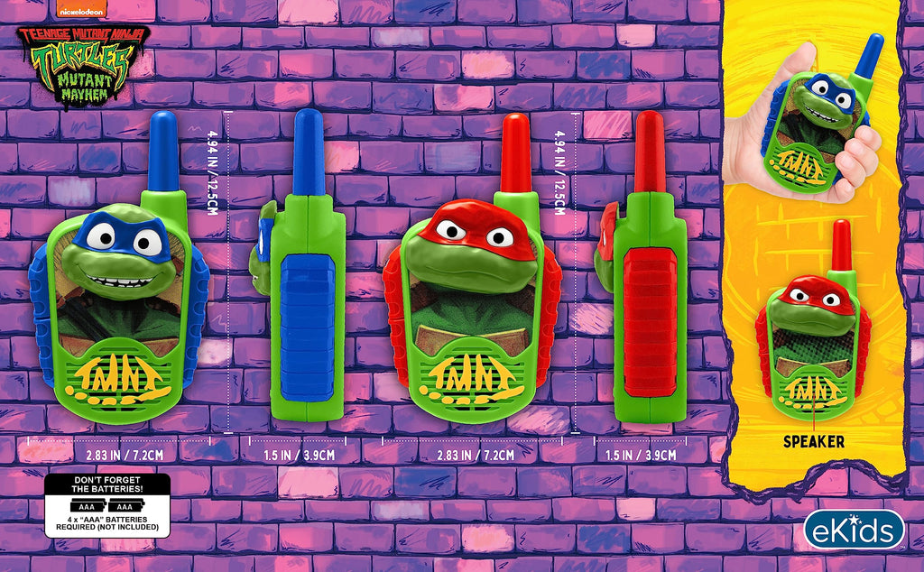 Teenage Mutant Ninja Turtles Walkie Talkies for Kids, Indoor Outdoor Toys | Static Free and Extended Range