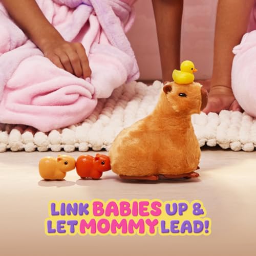 Pets Alive Mommy Capybara and Baby Surprise by ZURU | Surprise babies to reveal; babies magically follow mommy; interactive robotic pet; unbox & collect; gift for kids