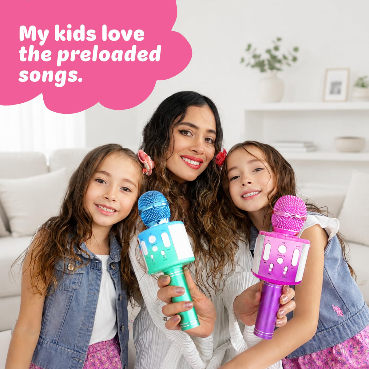 Move2Play, Kids Karaoke Microphone | Includes Pre-Loaded Songs & Bluetooth | Kids Birthday Party Gift | Toy for All Ages 2, 3, 4, 5, 6+ Year Old Girls, Boys & Toddlers