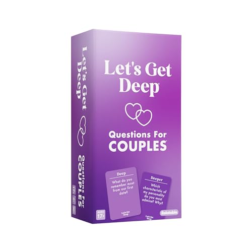 Let's Get Deep, A Question Card Game for Couples by Relatable | Great for Date Night Ideas, Couples Gifts, and Long Distance Relationship Games, Includes 200 Cards