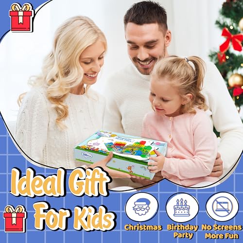 Magnetic Tiles - Road Set, Magnetic Building Blocks, Preschool Montessori Toys Gift for 3+ Year Old Boys and Girls, Sensory Christmas Toys for Kids Aged 3-5 and 4-8, Ideas for Kid with Autism
