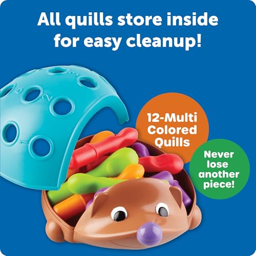 Learning Resources Spike The Fine Motor Hedgehog, Toddler Learning Toys, Fine Motor and Sensory Toys, Educational Toys for Toddlers, Montessori Toys, Ages 18+ Months,14 Pieces
