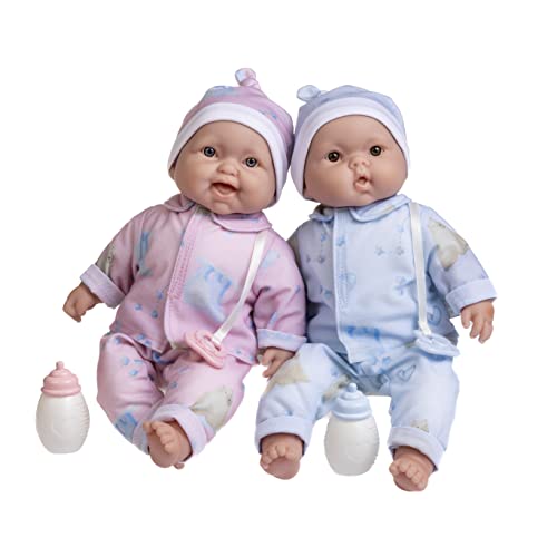 Twins 13" Realistic Soft Body Baby Dolls | JC Toys - Berenguer Boutique | Twins Gift Set with Removable Outfits and Accessories | Pink and Blue | Caucasian | Ages 2+