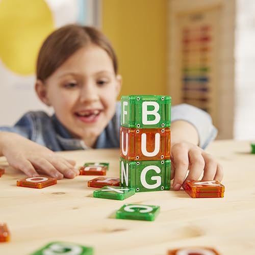 MAGNA-TILES microMAGS Learn Letters 56-Piece Magnetic Construction Set, The Original Magnetic Building Brand