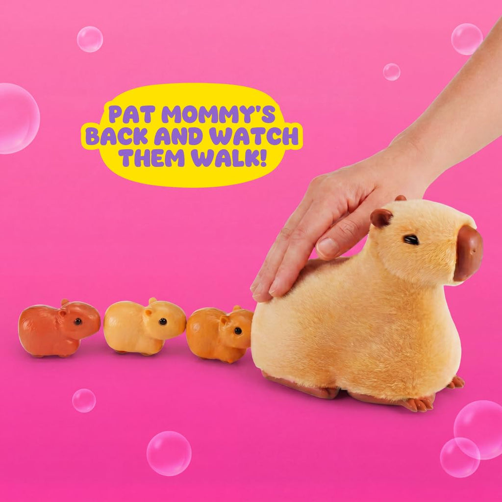 Pets Alive Mommy Capybara and Baby Surprise by ZURU | Surprise babies to reveal; babies magically follow mommy; interactive robotic pet; unbox & collect; gift for kids