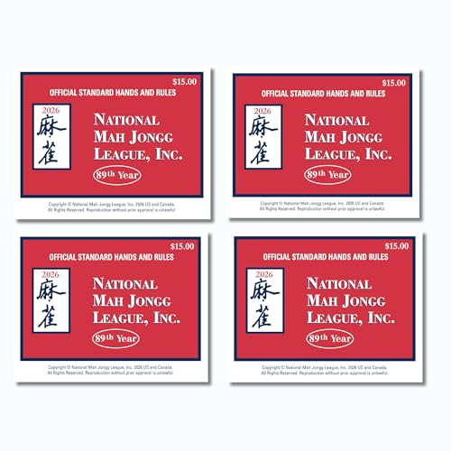 National Mah Jongg League 2026 Mahjong Large Size Cards Four-Pack Bundle - Official Hands and Rules for American Mahjong (Four Large-Size Cards)