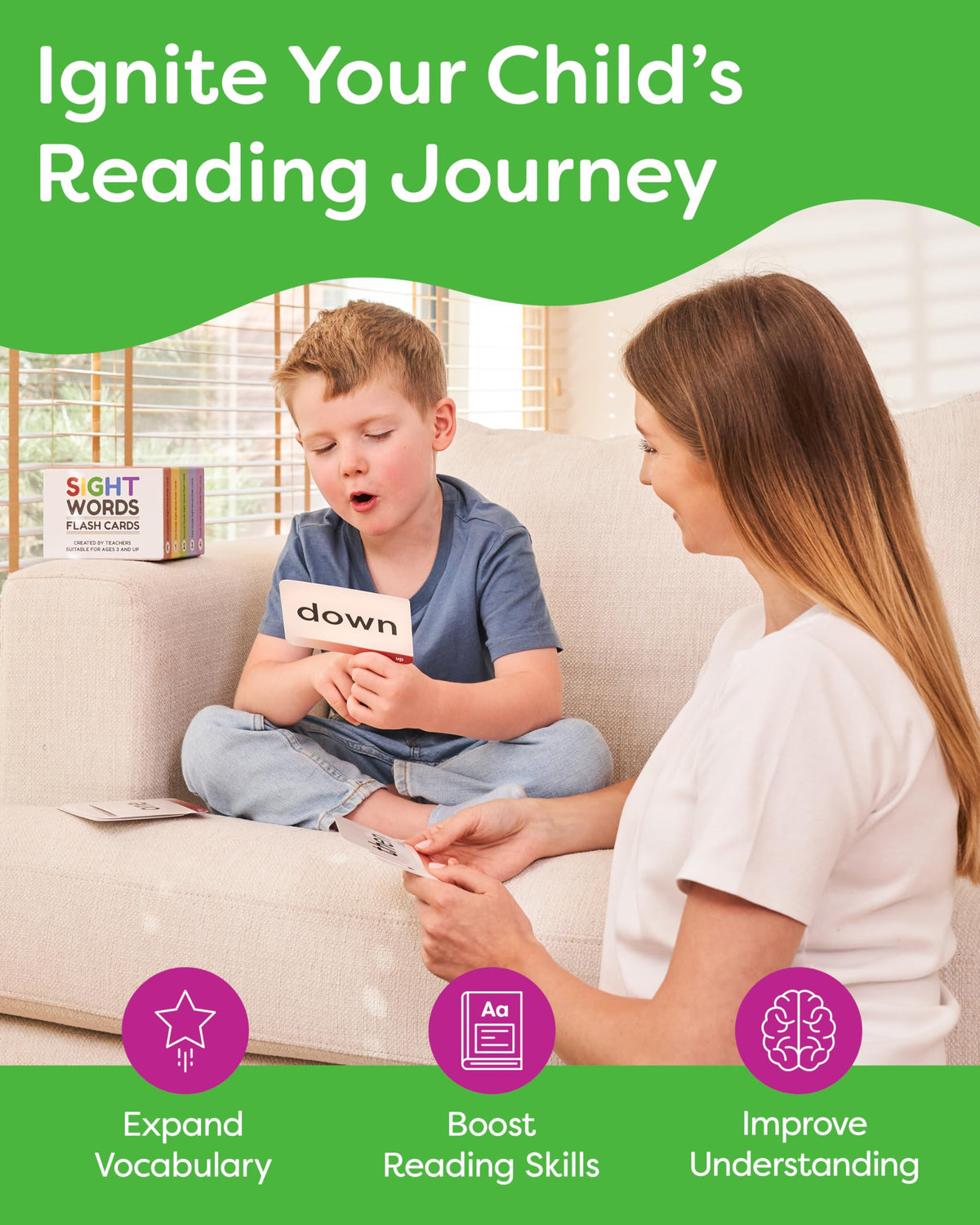 Sight Words Flash Cards Kindergarten | 120 High Frequency Words from Dolch's and Fry's Lists for 4-6 Years