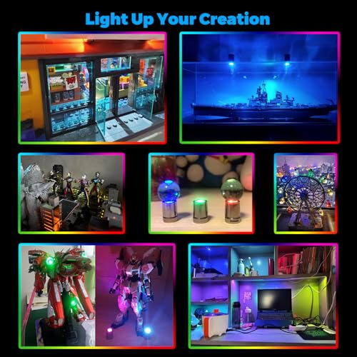 SUZEYAR 10 pcs Miniature Led Lights,Tiny Lights for Hand Craft/DIY,Miniature Lights Battery Powered, Dollhouse Light,Mini Lights for Toy Brick Building Blocks- 10 Pack (Warm White)
