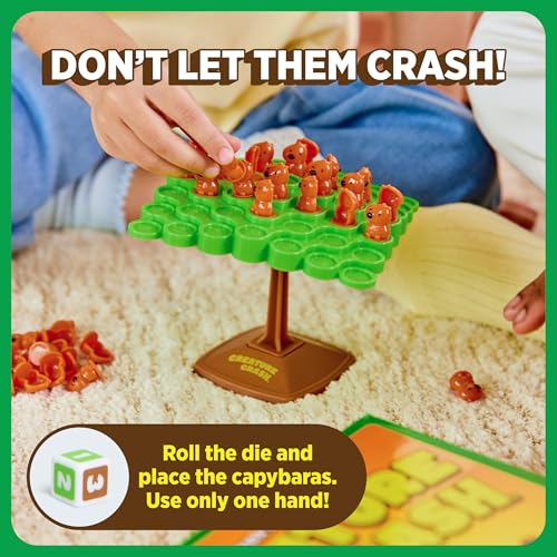 Creature Crash - The Capybara Balancing Game by Relatable | Family Game Night Pick, Includes 49 Capybaras, Balancing Board, Pillar Base, Die & Instructions