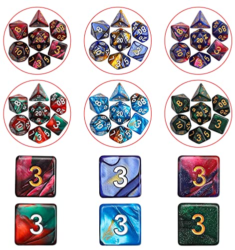 CiaraQ 182pcs Polyhedral Dice Set for Dungeon and Dragons MTG Table Games | 26 Role-Playing Dice Sets for D&D with Storage Bag. 7 dice each (D4-D20), Classic Numbers, Ages 14+