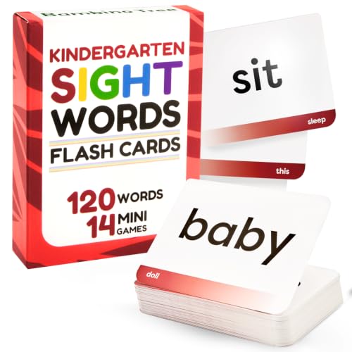 Sight Words Flash Cards Kindergarten | 120 High Frequency Words from Dolch's and Fry's Lists for 4-6 Years