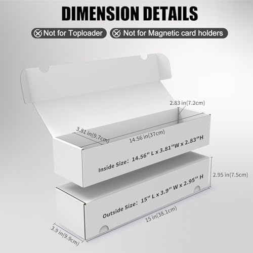 Trading Card Storage Box, 10-Pack 1100 Count White Corrugated Cardboard Box | Bulk Sports Storage Box for TCG/Magic/Mtg Basketball Card, Collectible Trading Cards