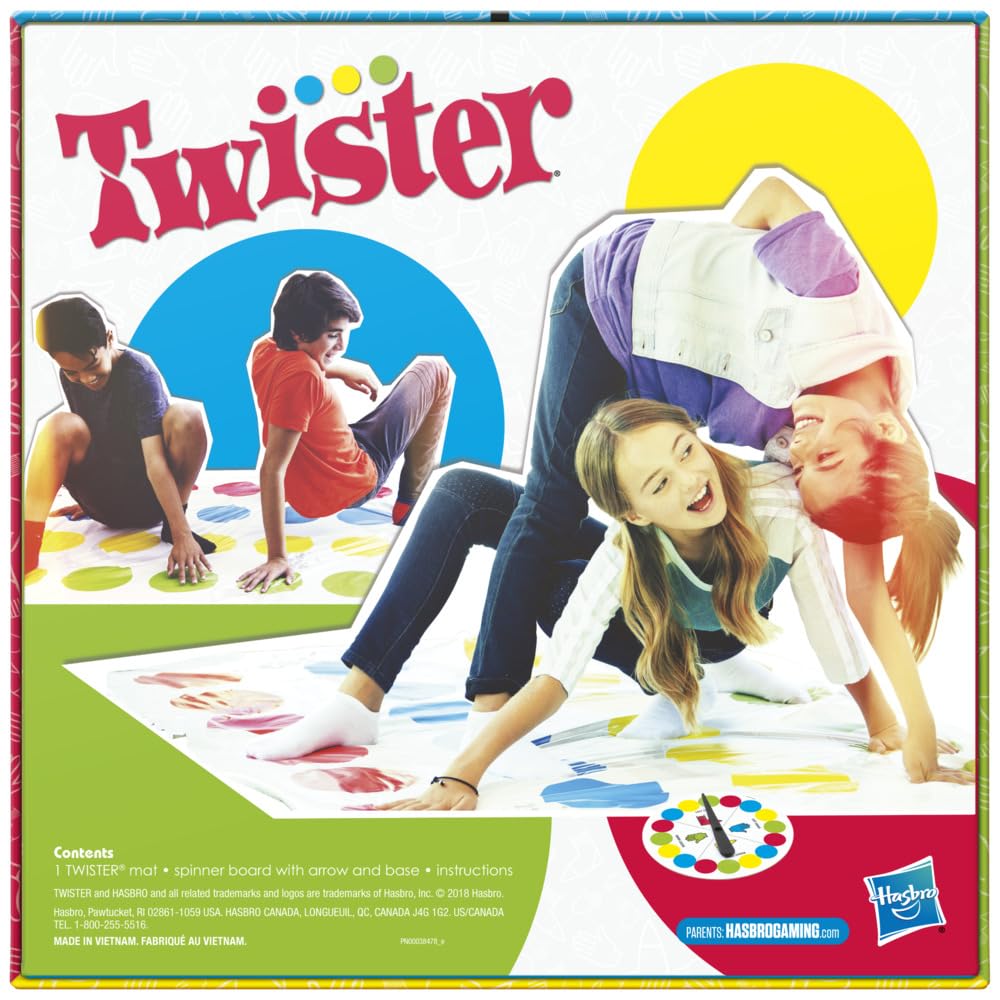 Hasbro Twister Party Classic Board Game for 2 or More Players,Indoor and Outdoor Game for Kids 6 and Up,Packaging May Vary