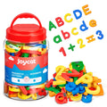 JoyCat Magnetic Letters Numbers Alphabet ABC 123 Fridge Magnets, 78 Pcs | Colorful plastic magnets, uppercase lowercase letters, math symbols, preschool learning toy set for toddlers kids ages 3+
