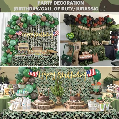 Yeacool Camo Netting Camouflage Netting 20x20 10x20 10x10 Bulk Roll Burlap Camo Tarp Sunshade Net for Hunting Blind Dinosaur Birthday Jungle MilitaryTheme Party Decoration Camping Shooting