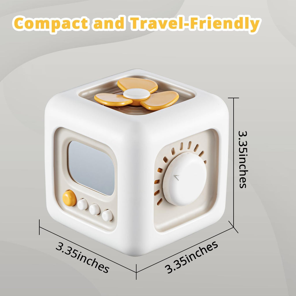 SOCBTNSO Montessori Busy Cube Travel Toy for Toddlers | Learning Fine Motor Skills, Toys for 1 Year Old Boy, 6 9 12 Months Baby Shower Gifts