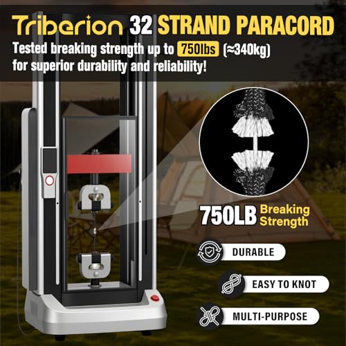 TRIBERION Paracord Rope 750 lb - 1000ft / 500ft / 200ft / 100ft 5/32" Parachute Cord 4MM 12-Strand para Cord - Heavy Duty Spool String for Survival,Camping Gear, Survival Bracelet, Clothesline