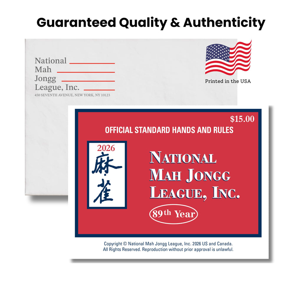 National Mah Jongg League 2026 Mahjong Large Size Cards Four-Pack Bundle - Official Hands and Rules for American Mahjong (Four Large-Size Cards)