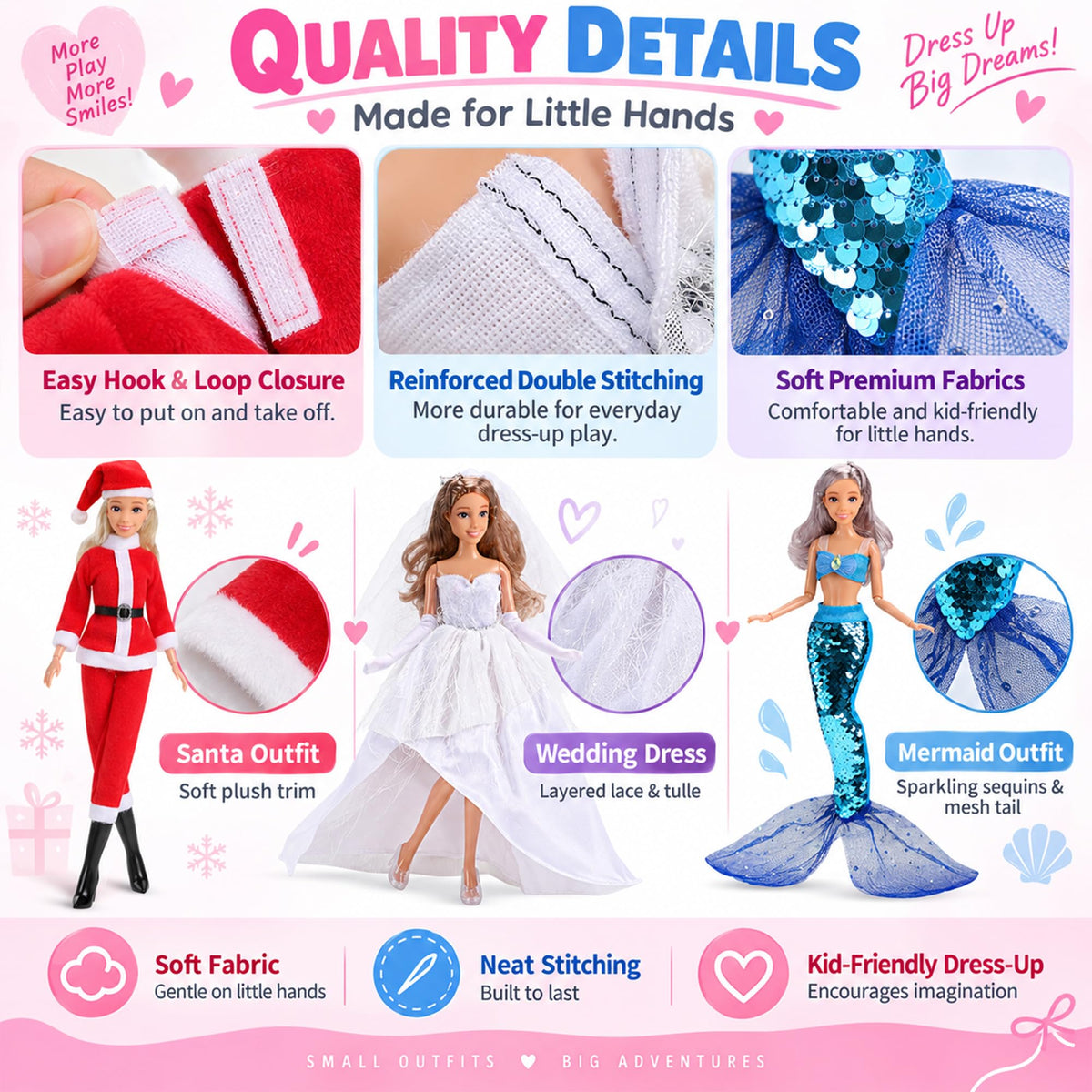 11.5 Inch Doll Clothes and Accessories Gift Set with 1 Fashion Doll