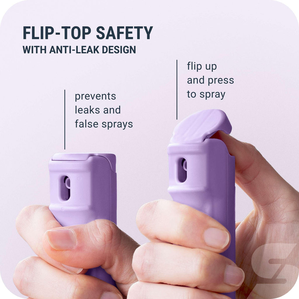 SABRE Pepper Gel Spray with Fast Flip Top Safety & Snap‑Clip Keychain | Maximum Strength with UV Dye for Self Defense, Finger Grip, Reduces Wind Blowback, 10-Second Spray, 14-ft Range, Made in USA