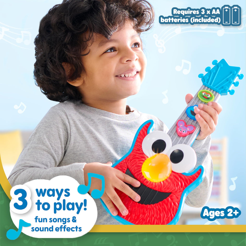 Sesame Street Rock with Elmo Guitar Musical Toy | Dress Up and Pretend Play, Lights and Sounds, Preschool, Holiday Stocking Stuffers, Gifts, Presents