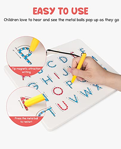 GAMENOTE Magnetic Letter Board Double Sided, ABC Alphabet Tracing Board | 2 in 1 preschool learning toy, uppercase lowercase letters, handwriting practice, educational classroom toy for toddlers kids