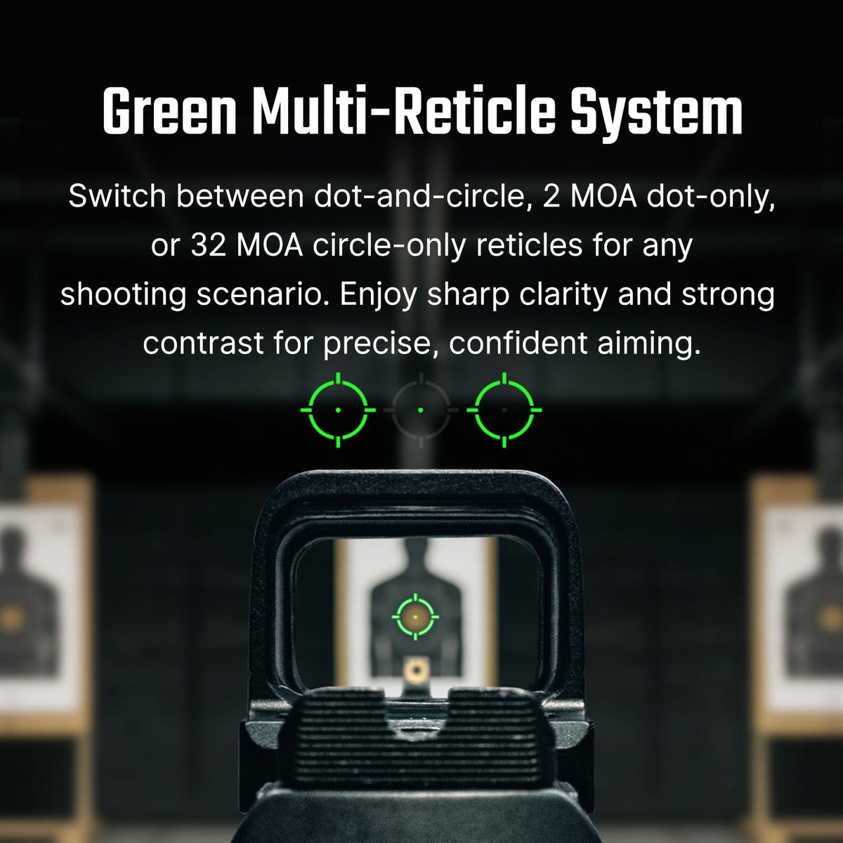 OSIGHT SE Enclosed Red/Green Dot, 2 & 32 MOA Multi-Reticle or 6 MOA Dot | RMSc Footprint, Side-Load Battery, Motion Sensor, Aspherical Lens, Compact Enclosed Design for Concealed Carry