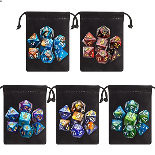 CiaraQ Polyhedral Dice Set - DND Role Playing Dice | Acrylic RPG Dice for Dungeons and Dragons MTG Table Games, Multi-color, 35pcs
