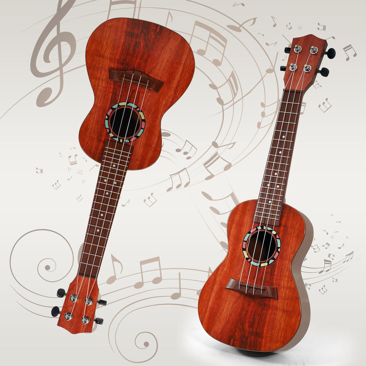 Raimy 21in Kids Ukulele Guitar Toys for 3 4 5 6 7+ Year Old Boys Girls | Simulated Sound Quality, Music Instruments Learning Education, Beginner Birthday Gift, Easy to Play and Strum (Brown)