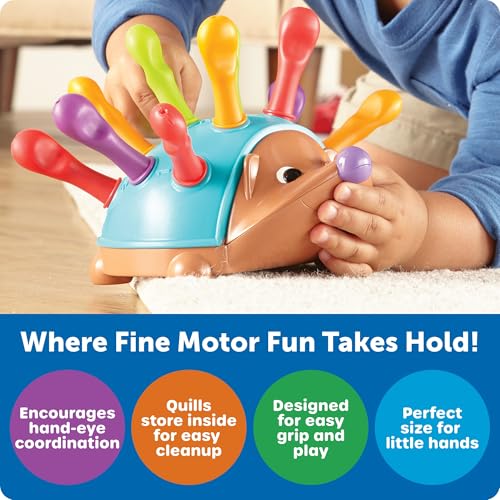 Learning Resources Spike The Fine Motor Hedgehog, Toddler Learning Toys, Fine Motor and Sensory Toys, Educational Toys for Toddlers, Montessori Toys, Ages 18+ Months,14 Pieces