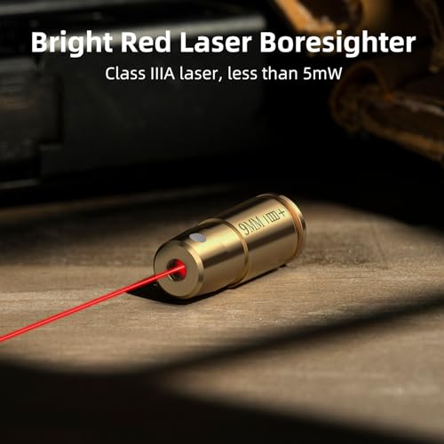EZshoot Bore Sight Laser 9mm/223 5.56mm/243 308/12-Gauge Red Laser Boresighter with Portable Tin Case and Extra Batteries