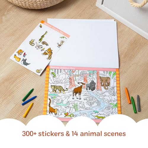 Melissa & Doug Seek & Find Sticker Pad Animals Activity Toy | 21 Pages, 14 Animal Scenes, 400 Color-Coded Stickers, Matching & Coloring Skills, Arts & Crafts Travel Toys for Kids, Ages 4+