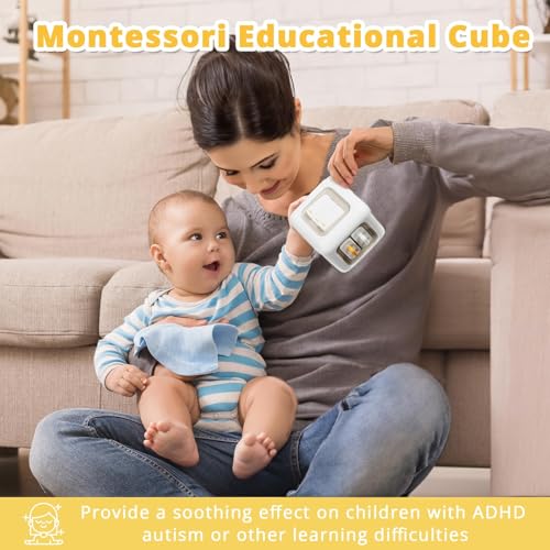 SOCBTNSO Montessori Busy Cube Travel Toy for Toddlers | Learning Fine Motor Skills, Toys for 1 Year Old Boy, 6 9 12 Months Baby Shower Gifts