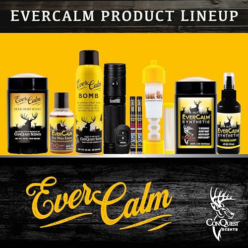 Conquest Scents EverCalm Deer Herd Scent, Deer Attractant Original Formula | Calming Scent from Deer Bedding Areas, for Pre-Rut, Rut and Post-Rut, Versatile Hunting Scents