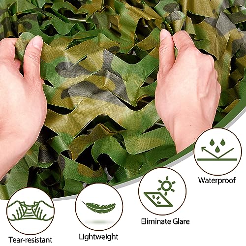 Yeacool Camo Netting Camouflage Netting 20x20 10x20 10x10 Bulk Roll Burlap Camo Tarp Sunshade Net for Hunting Blind Dinosaur Birthday Jungle MilitaryTheme Party Decoration Camping Shooting