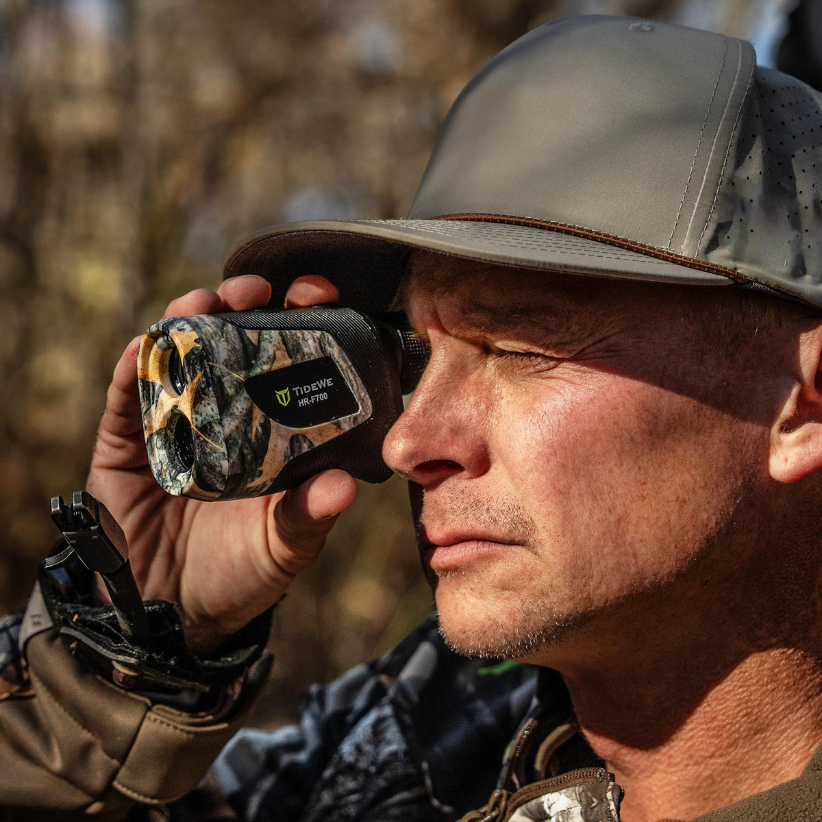 TIDEWE Hunting Rangefinder, Rechargeable Camo Laser Range Finder | 6X Magnification Range Finder, Distance/Angle/Speed/Continuous Scan Modes, Rechargeable Battery, Water-Resistant, Carry Case