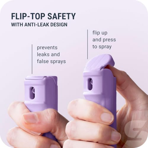 SABRE Pepper Gel Spray with Fast Flip Top Safety & Snap‑Clip Keychain | Maximum Strength with UV Dye for Self Defense, Finger Grip, Reduces Wind Blowback, 10-Second Spray, 14-ft Range, Made in USA