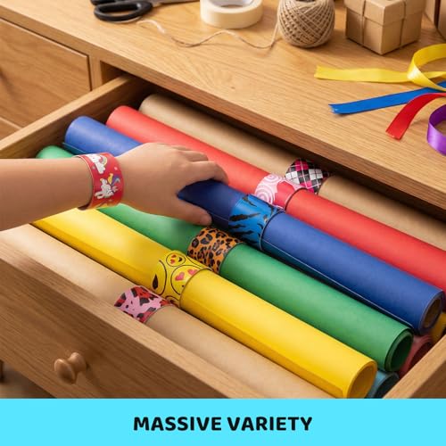 LovesTown Slap Bracelets for Kids, 48 PCS Snap Bracelets Party Favors | Wristbands Bulk for Classroom Prizes Treasure Box, Birthday Exchanging Gifts,Goodies Bag Stuffers Fillers, Carnival Prizes