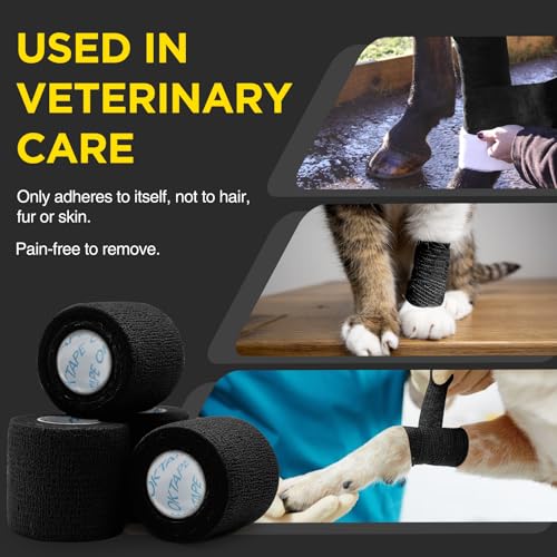 OK TAPE 12 Rolls Self Adhesive Bandage Wrap, Cohesive Elastic Athletic Tape