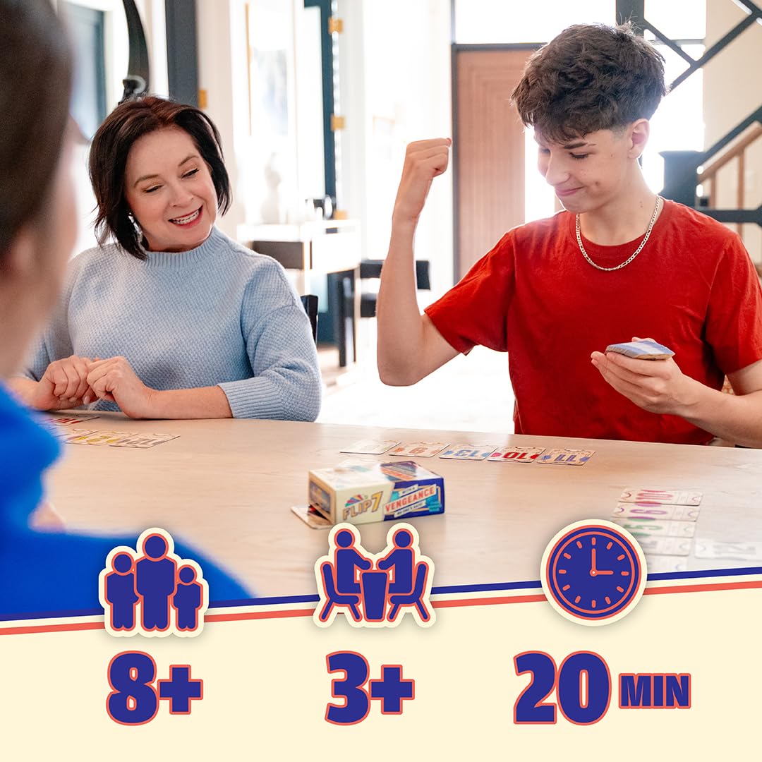 Flip 7: With a Vengeance Card Game, Same Addictive Press-Your-Luck Gameplay