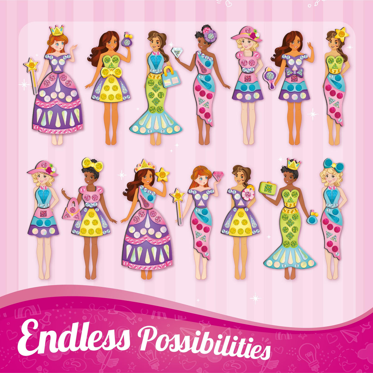 Imagimake DIY Magnetic Dress-Up Princess, 30 Magnetic Dresses & Accessories | Pretend Play Magnetic Toys for Kids, Interchange & Create Unlimited Outfits, Gift for Girls Ages 3,4,5,6,7,8 Years Old