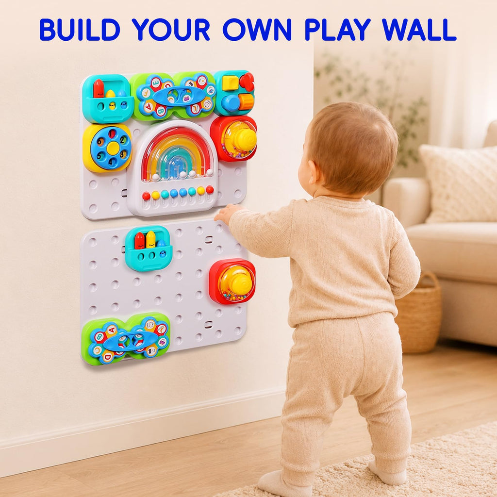 auby Busy Board 3.0 Detachable & Assemblable Toy for Toddlers 1+ | Portable Learning Activity Board with 7 Travel-Friendly Tools, Fine Motor Skills Development