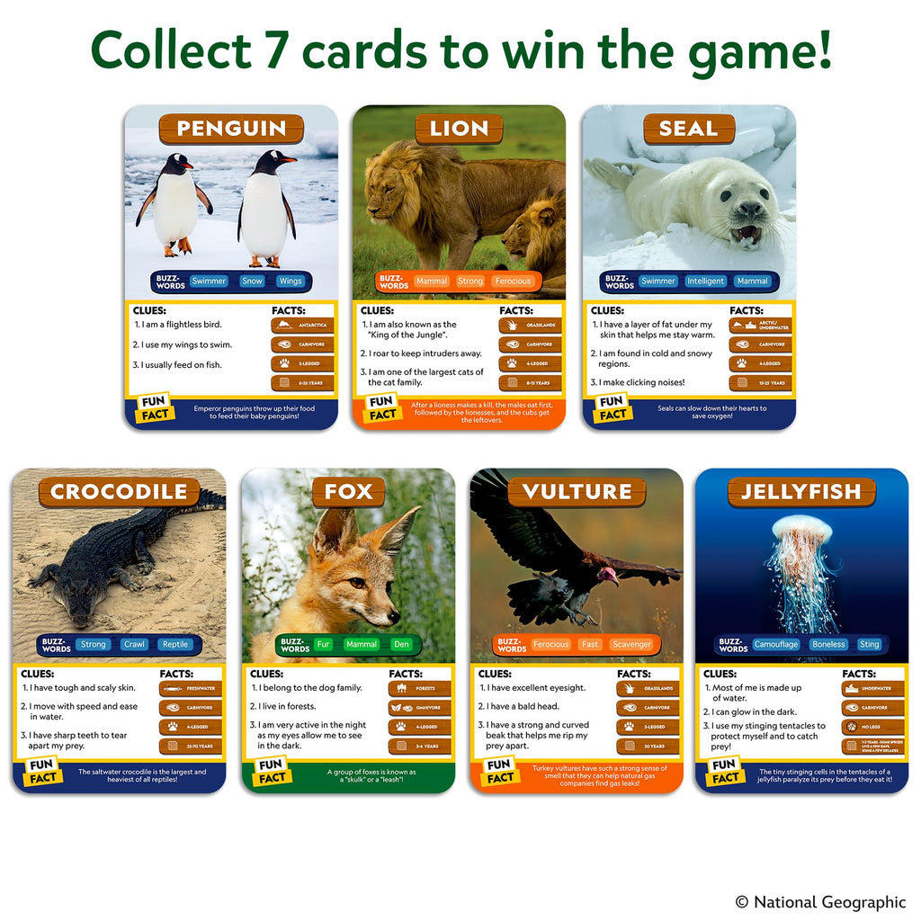 Skillmatics Guess in 10 Game – National Geographic Animals, Gift for Kids | Educational Cards, Family Trivia Game, Travel Toy & STEM Board Game, Screen-Free Fun, Boys & Girls Ages 6, 7, 8, 9 and Up
