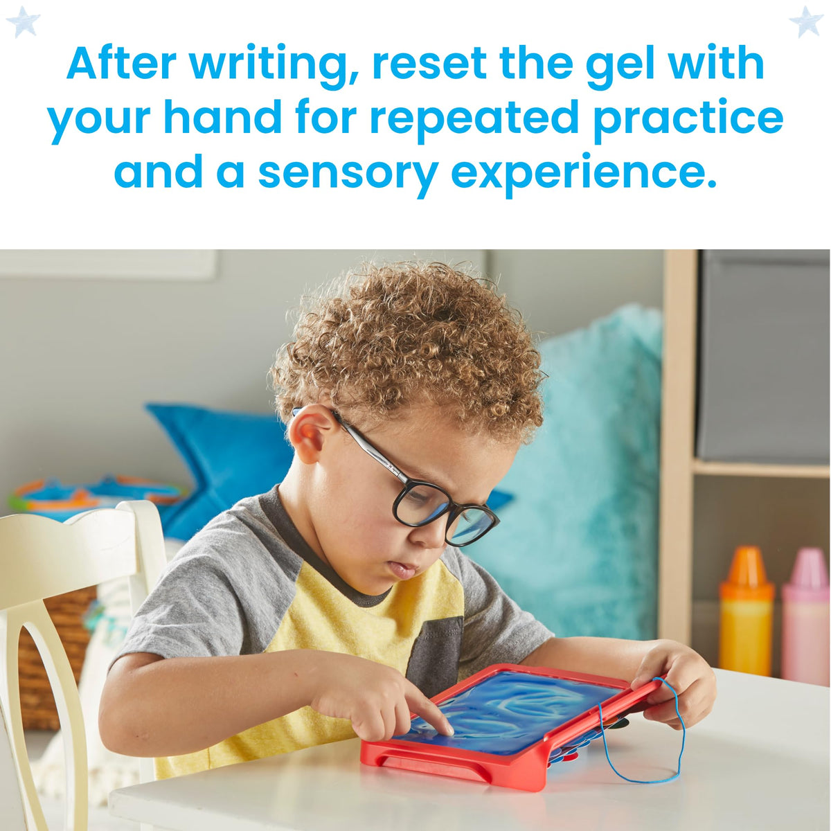 hand2mind Letter Tracing Sensory Pad, Fine Motor Activities, Ages 3+ | Handwriting Practice Kids, Letter Tracing Board, Toddler Writing Practice, Montessori Alphabet Toys, Preschool Learning Toys