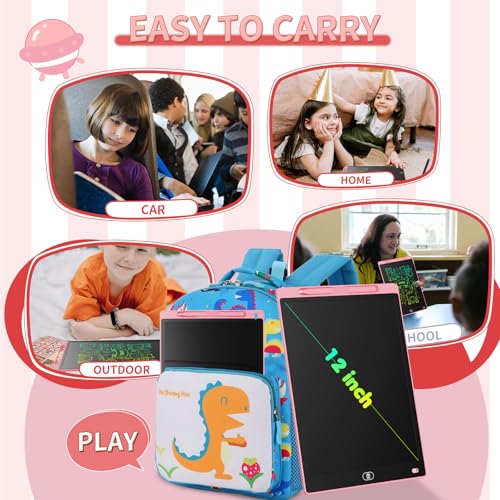 [2 Pack] Genialba LCD Writing Tablet 8.5-Inch Colorful Doodle Board, Toddler Learning Educational Toys Gifts for 3-8 Years Old Girls and Boys, Electronic Drawing Pad for Kids (Pink&Blue)