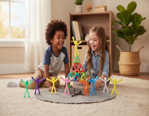 MAGMEN Magnetic Fidget Figures | Travel Toys for Kids (10-Piece Opaque) | 3 in. poseable Toys for Airplane, Road Trip, Cruise, Long Car Rides - Screen-Free Sensory Desk Toy